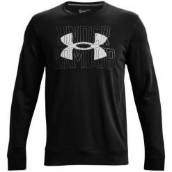 Męska Bluza Rozpinana Rival Logo Z Frotte Pod Szyją. Czarne bluzy męskie Under Armour, m, bez wzorów, bez kaptura. Za 199.99 zł.