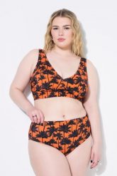Damskie Figi od bikini wysoki stan nadruk z palmami. Czarne bikini damskie Ulla Popken, plus size, bez wzorów, plus size. Za 91.99 zł.