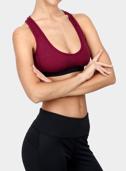 Stanik sportowy Sensor Merino DF Bra. Fioletowe bielizna termoaktywna damska Sensor, m, bez wzorów, z materiału, bez ramiączek. Za 130.79 zł.