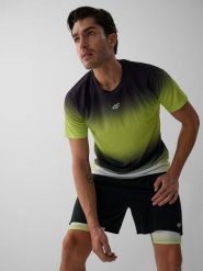 4F Koszulka do biegania regular szybkoschnąca męska - czarny S. Czarne t-shirty męskie 4f, m, bez wzorów, sportowe, bez kołnierzyka. Za 129.99 zł.
