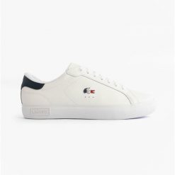 Tenisówki Lacoste Model Powercourt Kolor Biały. Białe trampki męskie Lacoste, bez wzorów, z tkaniny, bez zapięcia. W wyprzedaży za 379.00 zł.