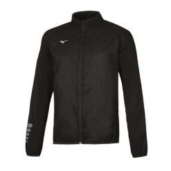 Kurtka przeciwdeszczowa Mizuno authentic. Czarne kurtki sportowe męskie Mizuno, xl, bez wzorów, do biegania. W wyprzedaży za 211.80 zł.