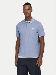 Only & Sons Polo Fletcher 22024827 Błękitny Regular Fit. Niebieskie koszulki polo męskie Only & Sons, l, bez wzorów, z bawełny, bez ramiączek. Za 89.99 zł.