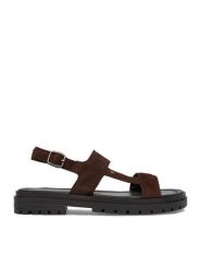 Lasocki Sandały CEO-WI34-3310-18650 Brązowy ciemny. Brązowe sandały damskie Lasocki, bez wzorów, ze skóry, bez obcasa, na płaskiej podeszwie, bez zapięcia. Za 169.99 zł.