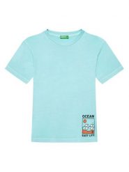 United Colors Of Benetton T-Shirt 3PCMC10N7 Niebieski Regular Fit. Niebieskie t-shirty dla chłopców United Colors Of Benetton, bez wzorów, z bawełny, bez ramiączek. Za 49.99 zł.