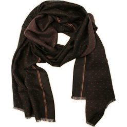 Ciemny Brązowy Elegancki Szalik V.Fraas, Przejściowy, Cienki, w Kropki, Groszki. Brązowe szaliki męskie V. Fraas, bez wzorów. Za 49.00 zł.