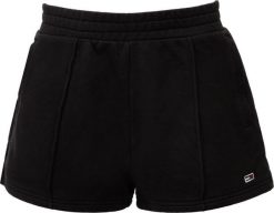 Tommy Hilfiger Spodenki damskie DW0DW12626-BDS czarne r. L. Czarne szorty sportowe damskie Tommy Hilfiger, l, bez wzorów, sportowe. Za 219.00 zł.