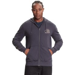 Bluza dresowa sportowa męska Zip Hoodie. Niebieskie bluzy męskie Quiksilver, m, bez wzorów, z bawełny, bez kaptura, trekkingowe. Za 279.99 zł.