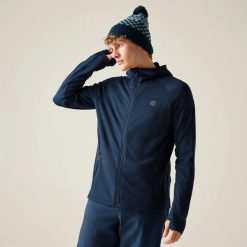 Męska bluza Venture z kapturem i elastyczną warstwą pośrednią. Niebieskie bluzy męskie Dare 2b, m, bez wzorów, z materiału, z kapturem. Za 305.00 zł.