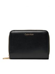 Calvin Klein Portfel Ck Medium Flap Zip Around LV04F1075G Czarny. Czarne portfele damskie Calvin Klein, bez wzorów, ze skóry. Za 209.99 zł.