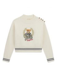 Guess Sweter J6BR16 Z1350 Kremowy Regular Fit. Białe swetry dla chłopców Guess, z aplikacjami, bez kołnierzyka, bez kaptura. Za 264.99 zł.