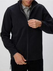 Bluza ze stójką - czarny. Czarne bluzy męskie Reserved, l, bez wzorów, z dzianiny, bez kaptura. Za 149.99 zł.