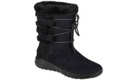 Buty zimowe damskie, Skechers On The Go Joy Cyclone. Czarne obuwie sportowe damskie Skechers, bez wzorów, z materiału. Za 339.99 zł.