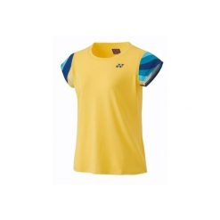 Koszulka sportowa damska Yonex Australian Open 2024. Żółte koszulki sportowe damskie YONEX, l, bez wzorów, z materiału, bez kołnierzyka, bez ramiączek, na fitness i siłownię. Za 212.35 zł.