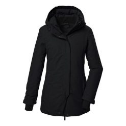 Parka damska z kapturem Killtec KOW 93. Czarne parki damskie KILLTEC, l, bez wzorów, z materiału, eleganckie, z kapturem. Za 596.65 zł.