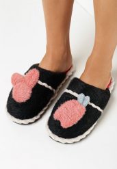 Czarne Kapcie z Futerkiem i Ozdobą Bincaster. Czarne kapcie damskie Born2be, z aplikacjami, z futra. Za 34.99 zł.