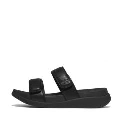 Damskie sandały na koturnie FitFlop F-Mode Go. Czarne klapki damskie FIT FLOP, bez wzorów, bez obcasa, na koturnie, bez zapięcia. Za 464.00 zł.