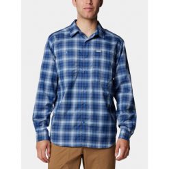 Koszula Turystyczna Męska Columbia Silver Ridge Utility Lite Plaid. Niebieskie koszule męskie Columbia, m, bez wzorów, sportowe, bez kołnierzyka, bez ramiączek. Za 389.00 zł.