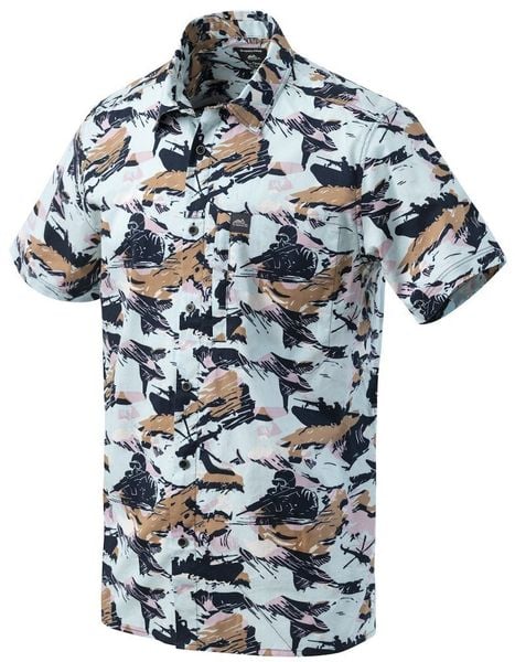 Helikon-Tex Koszula Helikon-Tex Tactical Hawaiian Short Sleeve - pacific rozmiar: s. Koszule męskie HELIKON-TEX, m, bez wzorów, bez kołnierzyka, bez ramiączek. Za 204.74 zł.