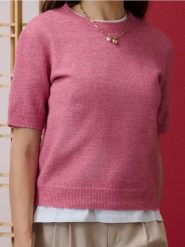 Bluzka swetrowa z domieszką wełny - różowy. Czerwone bluzki damskie Sinsay, l, bez wzorów, z wełny, bez kołnierzyka, bez ramiączek. Za 39.99 zł.