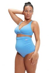 Kostium kąpielowy jednoczęściowy dla kobiet w ciąży wysoki stan Speedo. Niebieskie kostiumy jednoczęściowe damskie Speedo, l, bez wzorów, z materiału, eleganckie, moda ciążowa, do pływania. Za 295.00 zł.