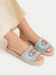 Liu Jo Klapki Paros 01 SA6099 TX523 Niebieski. Niebieskie espadryle damskie Liu Jo, bez wzorów, z materiału, bez obcasa, bez zapięcia. Za 251.99 zł.