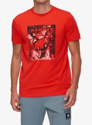 T shirt z nadrukiem Mammut Trovat T-Shirt Mammut. Czerwone t-shirty męskie Mammut, l, bez wzorów, z bawełny, bez kołnierzyka. Za 280.49 zł.