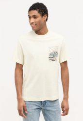 MĘSKA KOSZULKA MUSTANG Austin T-shirt NADRUK Light Gray 1015076 3003. Szare koszulki polo męskie Mustang, m, bez wzorów, bez ramiączek. Za 89.99 zł.
