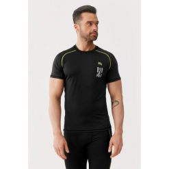 Koszulka męska szybkoschnąca do biegania Rough Radical Kraft Tee. Czarne koszulki sportowe męskie ROUGH RADICAL, m, bez wzorów, bez kołnierzyka, bez ramiączek, do biegania. W wyprzedaży za 84.92 zł.
