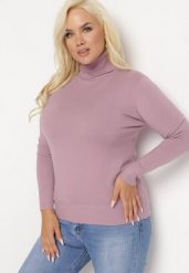 Różowy Sweter z Golfem Sazerna w Składzie Wiskoza i Modal. Czerwone swetry damskie Born2be, l, bez wzorów, z dzianiny, bez kołnierzyka, bez ramiączek, długie, bez kaptura. Za 59.99 zł.