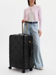 Nine West Walizka duża CEO-NW-L-005-09 BLACK Czarny. Czarne torebki do ręki damskie Nine West, bez wzorów, z tworzywa sztucznego, duże. Za 399.99 zł.