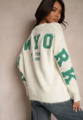 Jasnobeżowy Sweter z Wełną i Geometrycznym Zdobieniem na Rękawach Zivita. Brązowe swetry damskie Renee, uniwersalny, z aplikacjami, z jeansu, casualowe, bez kołnierzyka, bez ramiączek, bez kaptura. Za 159.99 zł.