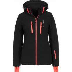 Kurtka narciarska w kolorze czarnym. Czarne kurtki snowboardowe damskie Peak Mountain, z materiału. W wyprzedaży za 239.95 zł.