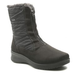 Botki Ara. Czarne botki damskie Ara, z gore-texu, bez obcasa, na płaskiej podeszwie, bez zapięcia. Za 549.99 zł.