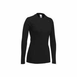 Koszulka narciarska 100 damska. Czarne t-shirty damskie WED'ZE, z materiału. Za 19.99 zł.