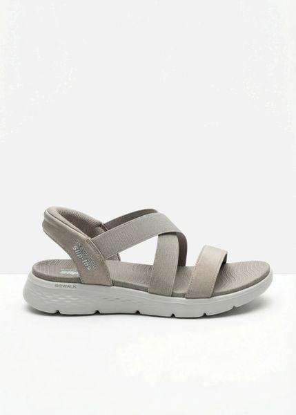 Wsuwane sandały Sketchers. Brązowe obuwie sportowe damskie bonprix, bez wzorów. Za 359.99 zł.
