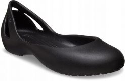 Baleriny Damskie Crocs Kadee Flat. Czarne baleriny damskie Crocs, bez wzorów, z materiału, bez obcasa. Za 99.99 zł.