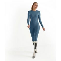 Damskie legginsy Falke Wool-Tech. Niebieskie legginsy damskie Falke, bez wzorów. Za 443.00 zł.