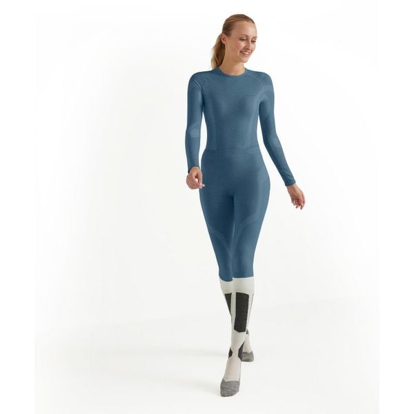 Damskie legginsy Falke Wool-Tech. Niebieskie legginsy damskie Falke, xs, bez wzorów, z dzianiny. Za 434.85 zł.