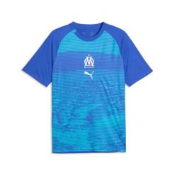 Koszulka rozgrzewkowa OM 2025/26. Niebieskie koszulki sportowe męskie Puma, xl, bez wzorów, z materiału, bez kołnierzyka, bez ramiączek, na fitness i siłownię. Za 226.00 zł.