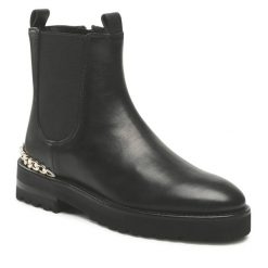 Botki Aigner. Czarne botki damskie Aigner, bez obcasa, na płaskiej podeszwie, bez zapięcia. Za 1,489.00 zł.