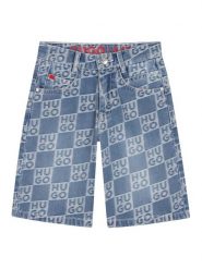 HUGO Szorty jeansowe G00996 D Niebieski Loose Fit. Niebieskie szorty dla chłopców Hugo, bez wzorów, z bawełny. Za 399.99 zł.