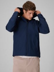 4F Kurtka softshell wiatroodporna membrana 8000 męska - granatowa L. Niebieskie kurtki męskie 4f, l, bez wzorów, z softshellu, klasyczne, bez kaptura. Za 399.99 zł.