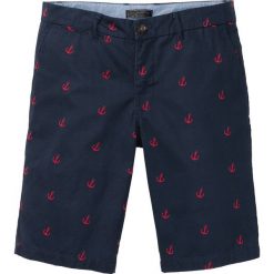 Bermudy chino z nadrukiem Regular Fit bonprix ciemnoniebieski z nadrukiem. Szorty męskie marki bonprix. Za 89.99 zł.