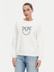 PINKO Bluza Nelly 100534 A2G8 Biały Regular Fit. Białe bluzy damskie Pinko, xs, bez wzorów, z bawełny, bez kaptura. Za 489.99 zł.