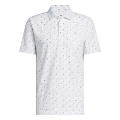 Koszulka polo z nadrukiem adidas Ultimate365+. Białe koszulki polo męskie Adidas, m, bez wzorów, z elastanu, bez kołnierzyka, bez ramiączek, na golfa. Za 327.50 zł.