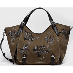 Desigual - Torebka. Brązowe torebki do ręki damskie Desigual, z materiału. Za 399.90 zł.