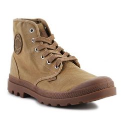 Buty Palladium Pampa Hi M 02352-307-M brązowe. Brązowe trampki męskie bez wzorów, z materiału, bez zapięcia. Za 654.09 zł.