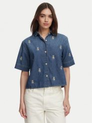 Tommy Hilfiger Koszula jeansowa WW0WW50624 Niebieski Relaxed Fit. Niebieskie bluzki damskie Tommy Hilfiger, l, bez wzorów, z bawełny, bez kołnierzyka, bez ramiączek. Za 529.99 zł.