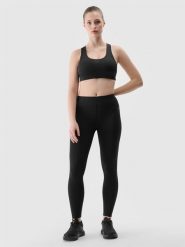 4F Legginsy treningowe z materiału z recyklingu damskie - czarne XS. Czarne legginsy damskie 4f, l, bez wzorów, z dzianiny, z podwyższonym stanem, na fitness i siłownię. W wyprzedaży za 69.99 zł.